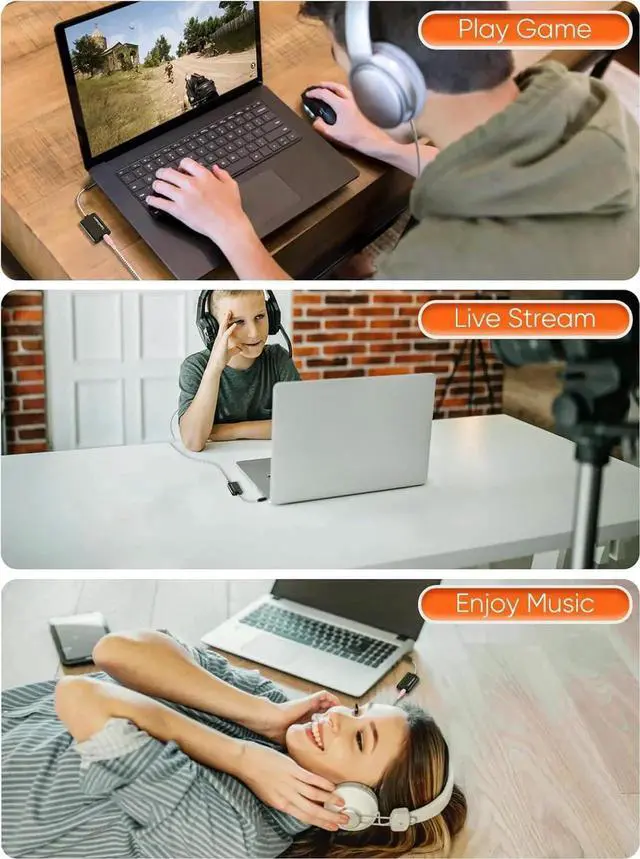 Alt view image 7 of 7 - CableCreation Type C External Sound Card with 3.5 mm Audio Jack, USB-C Microphone Headphone Adapter Compatible with MacBook Pro, iMac, iPad Pro 2020, iPhone 16/15, Galaxy S24/ S23/ S22/ S21+