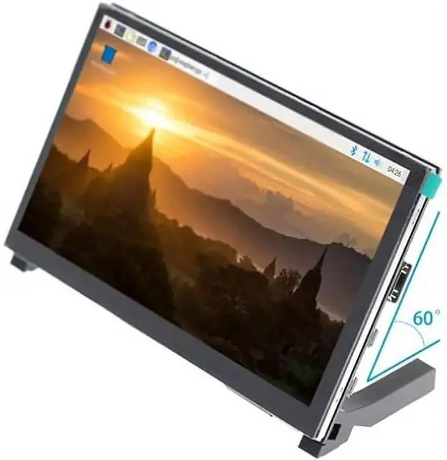 Alt view image 2 of 6 - 7 inch Touchscreen Monitor LCD HDMI Display Monitor 1024x600 HD IPS HDMI Display Compatible with Raspberry Pi 3B+/4B with Stand-H Drive-Free