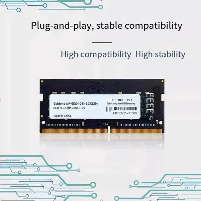 Alt view image 2 of 3 - Goldendisk 16GB DDR4 2666MHz 260PIN SODIMM 1.2V Changxin Chip Notebook memory stick