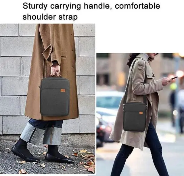 Alt view image 6 of 6 - Vertical Laptop Bag Handheld Shoulder Crossbody Bag, Size: 13 Inch 13.3 Inch (Wine Red)