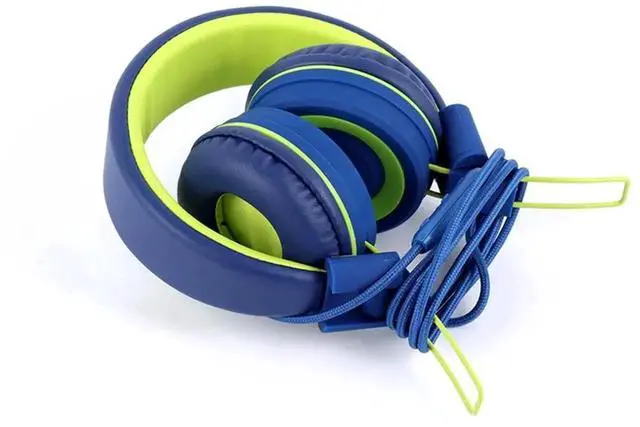 Alt view image 2 of 7 - Children'S Headphones Headset Wired Colorful Laptop Tablet Phone for Learning Online Class Headphones,Blue+Green,1 Set Of Headphones (With Cable),Blue&Green