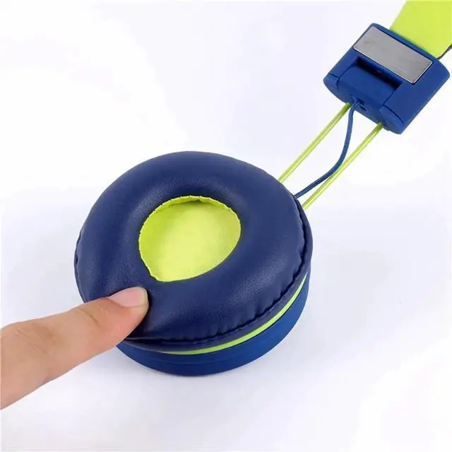 Alt view image 4 of 7 - Children'S Headphones Headset Wired Colorful Laptop Tablet Phone for Learning Online Class Headphones,Blue+Green,1 Set Of Headphones (With Cable),Blue&Green