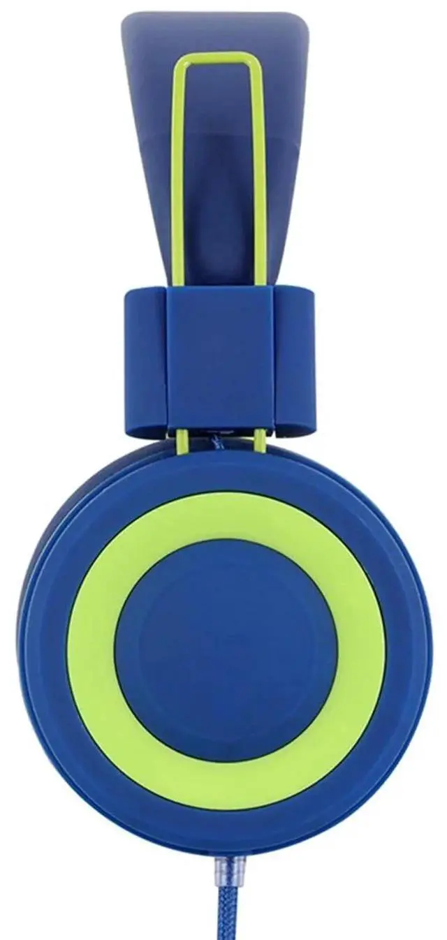 Alt view image 3 of 7 - Children'S Headphones Headset Wired Colorful Laptop Tablet Phone for Learning Online Class Headphones,Blue+Green,1 Set Of Headphones (With Cable),Blue&Green