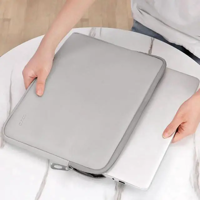 Alt view image 6 of 7 - Baona BN-Q004 PU Leather Laptop Bag, Colour: Double-layer Gray, Size: 16/17 inch Gray 16/17 inch