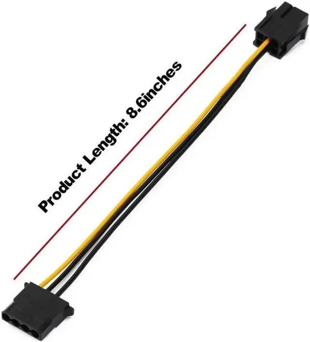 Alt view image 4 of 7 - OIAGLH Molex to PCI-E Power Adapter IDE 4Pin Female to 6 Pin Female Graphics Video Card Converter Cable 9 inches (1 Pack)