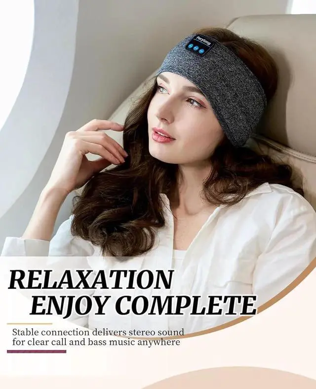 Alt view image 3 of 7 - Perytong Sleep Headphones Wireless, Bluetooth Sports Headband Headphones with Ultra-Thin HD Stereo Speakers Perfect for Sleeping,Workout,Jogging,Yoga,Insomnia, Air Travel, Meditation