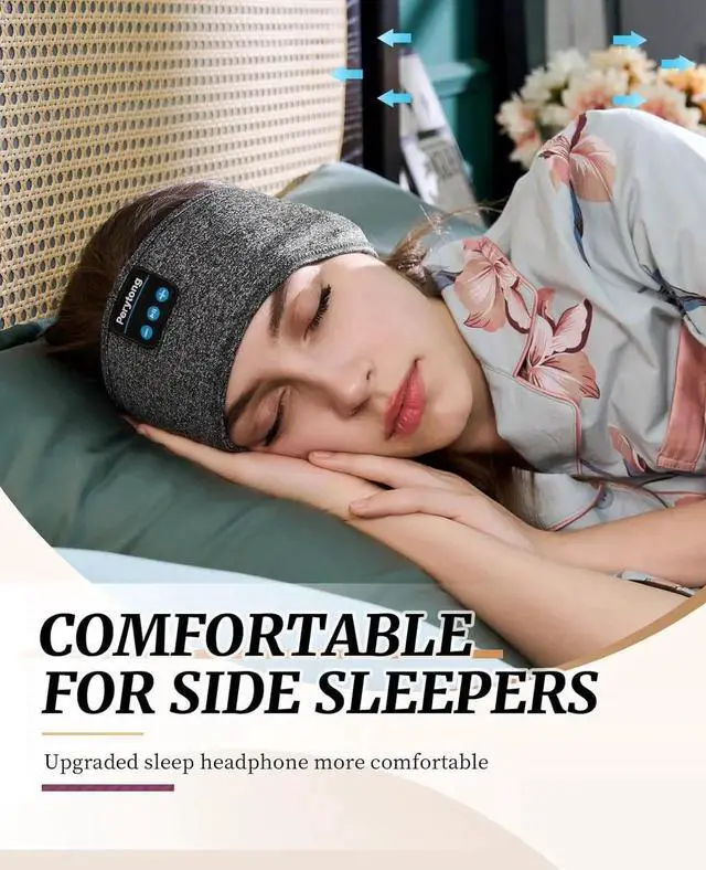 Alt view image 7 of 7 - Perytong Sleep Headphones Wireless, Bluetooth Sports Headband Headphones with Ultra-Thin HD Stereo Speakers Perfect for Sleeping,Workout,Jogging,Yoga,Insomnia, Air Travel, Meditation