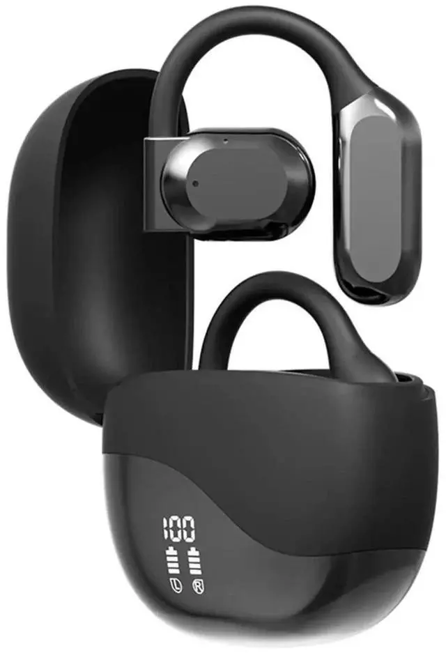 Alt view image 4 of 7 - New M62 AI Translator Earbuds Bluetooth Real Time Translators Headphones Two-Way Instant Voice Translator Ear Hook A,1 pair earphones 1 x data cable,Black