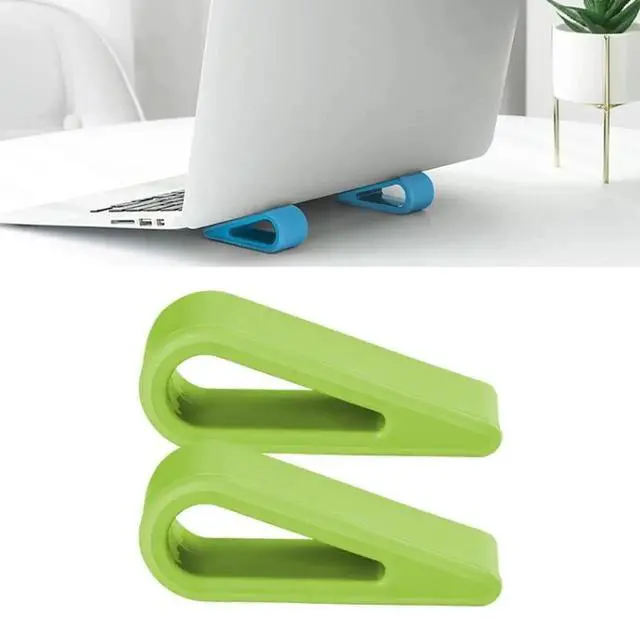Main image of 2 PCS Simple Notebook Computer Bracket Adjustable Height Increase Heat Dissipation Base Pad Holder (Green)