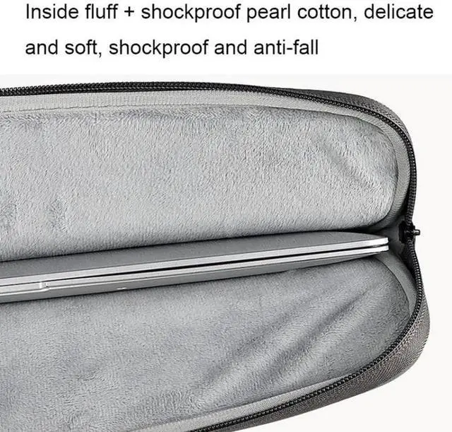 Alt view image 3 of 7 - ND01DZ Double Layer Waterproof Laptop Liner Bag, Size: 13.3 inches 13.3 inches (Light Gray)