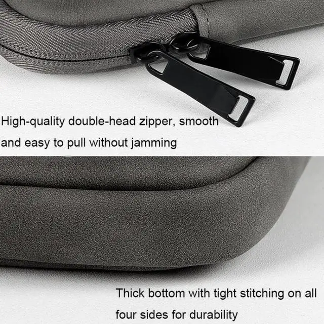 Alt view image 6 of 7 - ND01DZ Double Layer Waterproof Laptop Liner Bag, Size: 13.3 inches 13.3 inches (Light Gray)