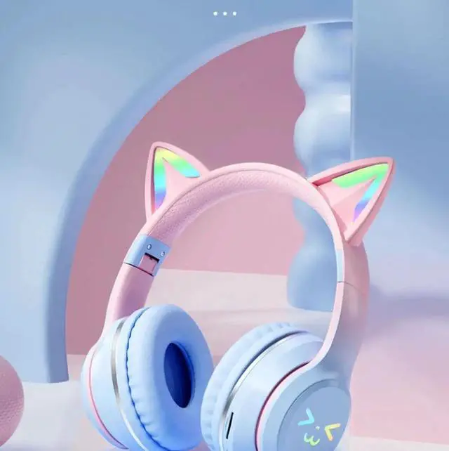 Main image of Cat's Ears Headset RGB Light Smile Face TWS Headset Gradient
