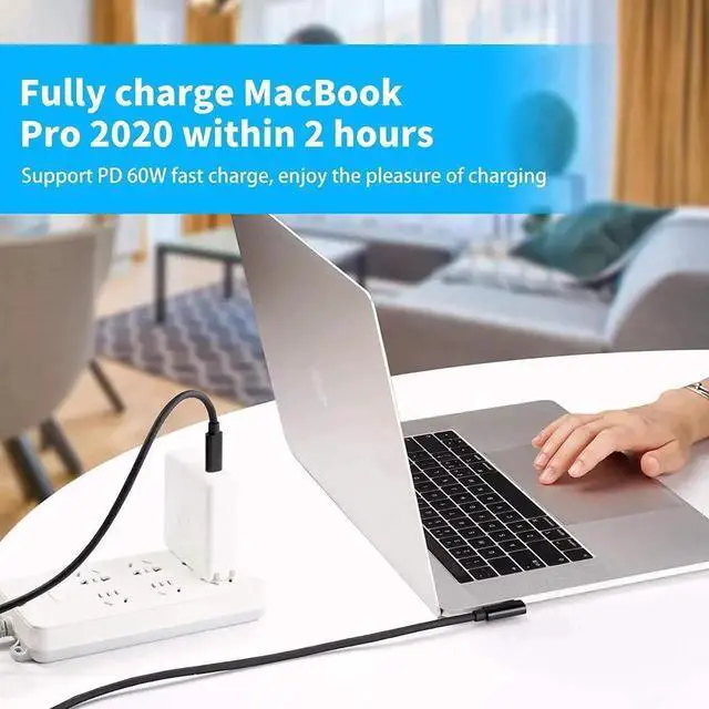 Main image of Compatible for Meta/Oculus Link Virtual Reality Headset Cable for Quest 3/2/1 and Gaming PC, 90 Degree Angled USB3.0 Type C to C High Speed Data Transfer & Fast Charging (16ft/5m) with USB C-A adapter