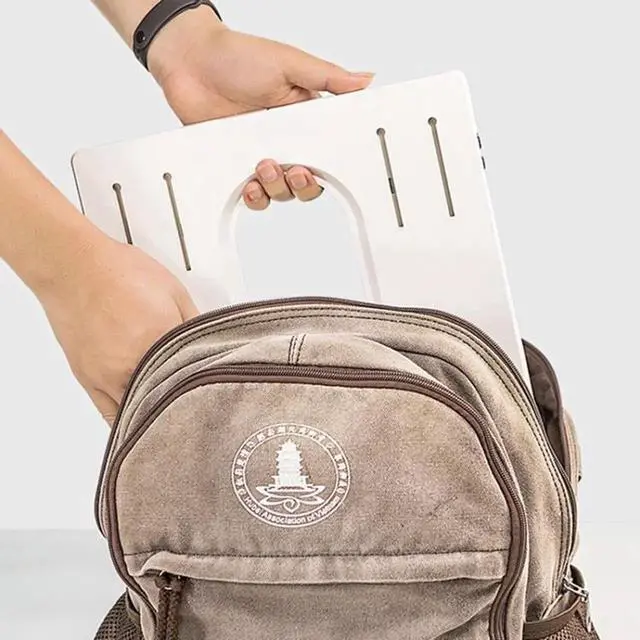 Alt view image 3 of 7 - Multifunctional Folding Notebook Stand Monitor Increase Rack, Colour: Tripod (Black) Tripod (Black)