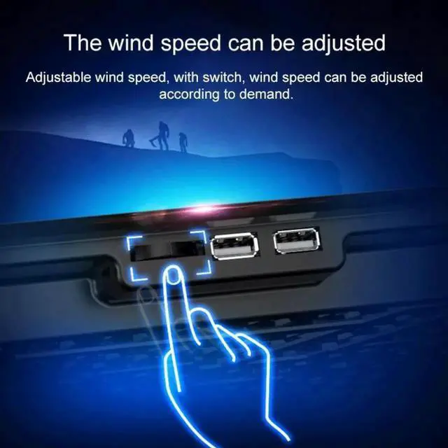 Alt view image 5 of 7 - ICE COOREL Notebook Computer Base Speed Control Silent Six-fan Cooling Holder Cooling Rack, Style: Premium Edition Style: Premium Edition(Dazzling Red) (Dazzling Red)