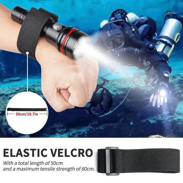 Alt view image 4 of 7 - Diving Flashlight 2000Lumens Dive Light with 6 Modes 120m U