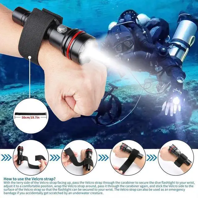 Alt view image 2 of 7 - Diving Flashlight 2000Lumens Dive Light with 6 Modes 120m U