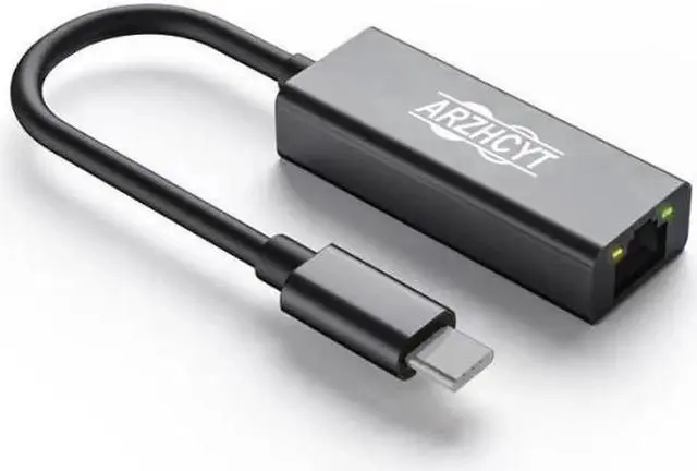Alt view image 6 of 7 - Arzhcyt Lightweight Type C to Gigabit RJ45 network card RTL8153 with LED indicator light for all laptops, plug and play for instant access to gigabit speeds
