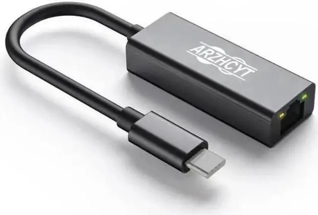 Alt view image 3 of 7 - Arzhcyt Lightweight Type C to Gigabit RJ45 network card RTL8153 with LED indicator light for all laptops, plug and play for instant access to gigabit speeds