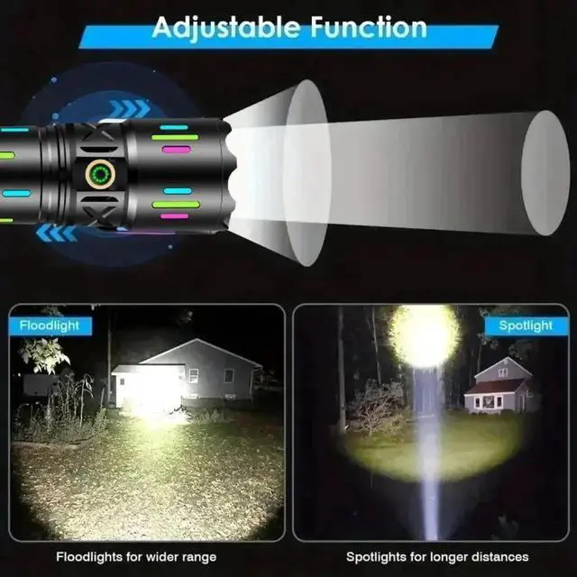 Alt view image 3 of 7 - Newest High Power LED Flashlight White Laser Lamp Beads USB