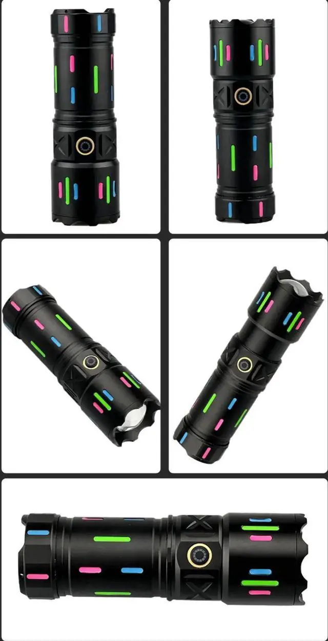 Alt view image 5 of 7 - Newest High Power LED Flashlight White Laser Lamp Beads USB