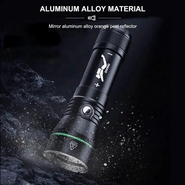 Alt view image 5 of 7 - Asafee 110M Deep Diving Flashlight 2000 LM XHP50 LED Scuba F