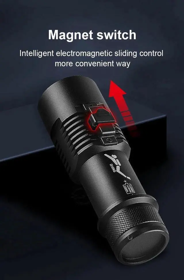 Alt view image 4 of 7 - 10000LM XHP160 LED High Power Diving Torch IPX8 Professional