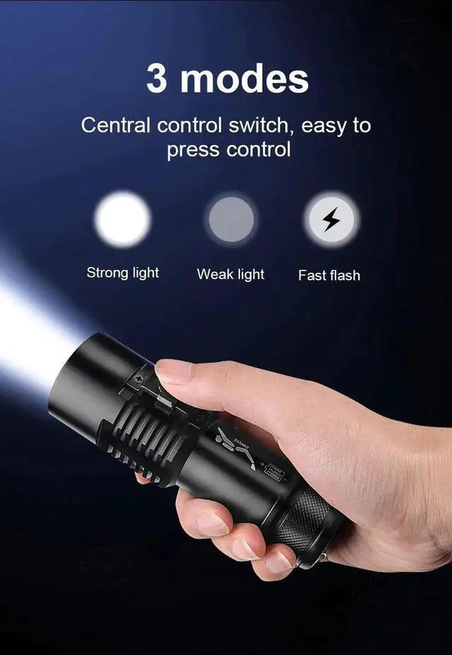 Alt view image 6 of 7 - 10000LM XHP160 LED High Power Diving Torch IPX8 Professional