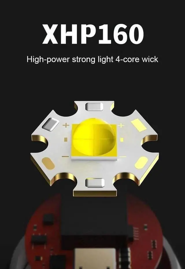 Alt view image 3 of 7 - 10000LM XHP160 LED High Power Diving Torch IPX8 Professional