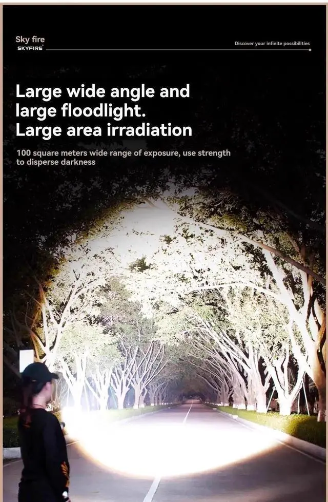 Alt view image 7 of 7 - High Power LED Strong Light Flashlight Laser Camping Spotlig