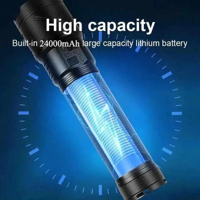 Alt view image 6 of 7 - 1200000LM Powerful White Laser LED Flashlight Zoom Torch wit