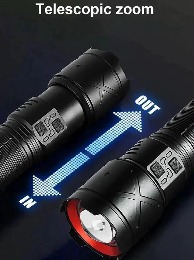 Alt view image 2 of 7 - 1200000LM Powerful White Laser LED Flashlight Zoom Torch wit