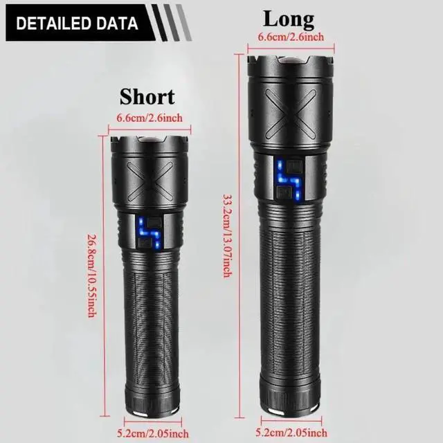 Alt view image 4 of 7 - 1200000LM Powerful White Laser LED Flashlight Zoom Torch wit