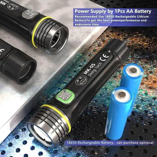 Alt view image 5 of 7 - Seafrogs Underwater Diving Torch 100 Meter IP68 Waterproof G