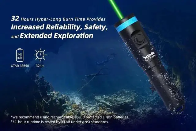 Alt view image 7 of 7 - New Released XTAR DL1 Diving Flashlight One Operate IPX8 50m