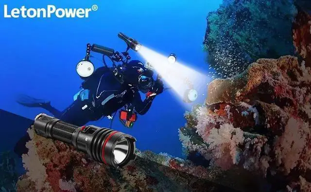 Main image of LetonPower diving flashlight underwater light scuba diving f