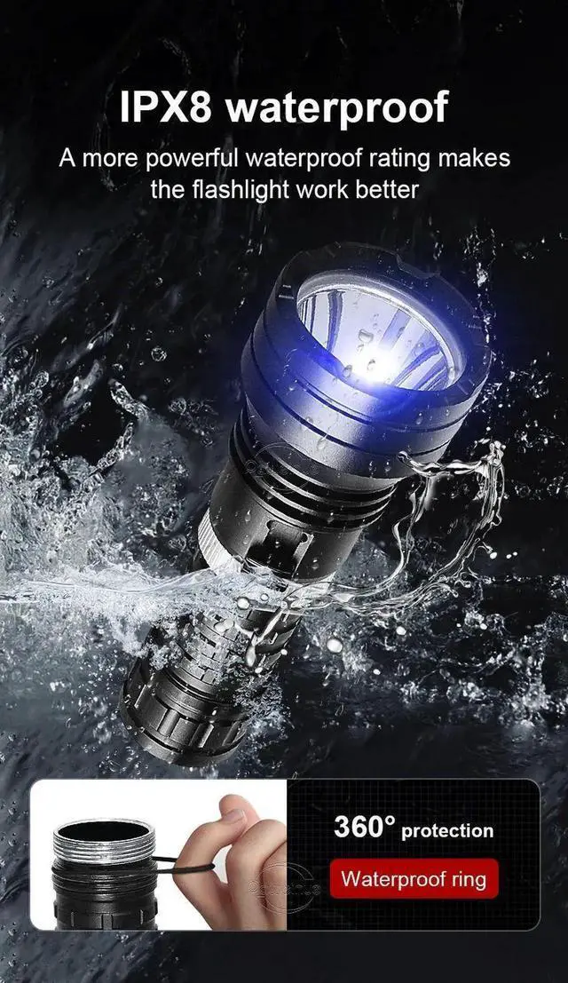 Main image of 10000LM XHP120 LED High Power Diving Torch IPX8 Professional