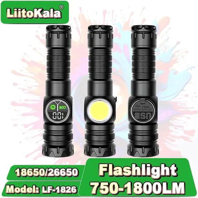 Alt view image 4 of 7 - LiitoKala High-Lumen COB Laser Flashlight, (White/Red/Flash)