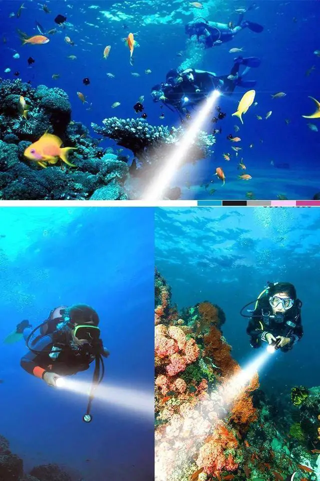 Alt view image 3 of 7 - 9000LM Upgrade XHP160 Diving Flashlight Powerful Profession