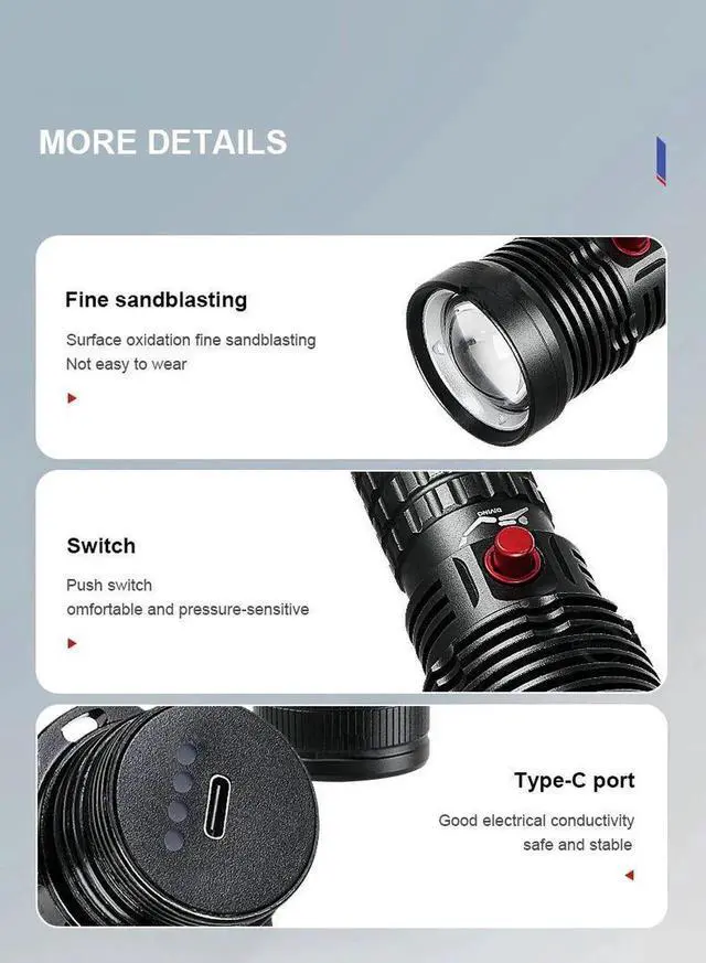 Alt view image 3 of 7 - 2*30W LED High Power Diving Torch IPX8 Professional Diving F