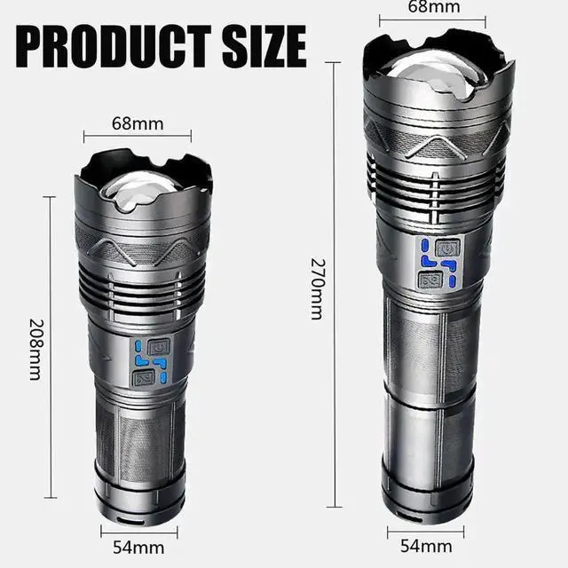 Alt view image 6 of 7 - 50000W White Laser LED Flashlight Super Bright Spotlight Lon