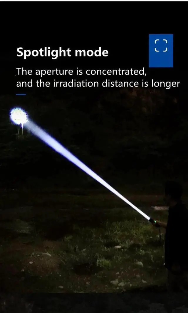 Alt view image 5 of 7 - 50000W White Laser LED Flashlight Super Bright Spotlight Lon