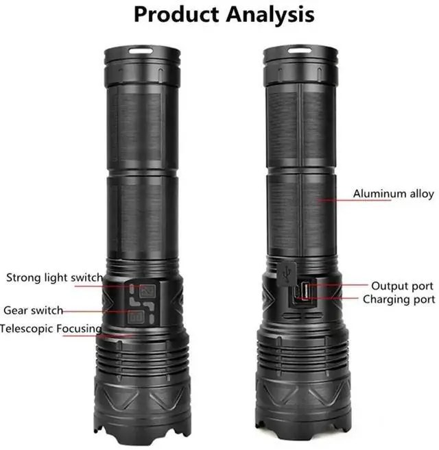 Alt view image 7 of 7 - 50000W White Laser LED Flashlight Super Bright Spotlight Lon