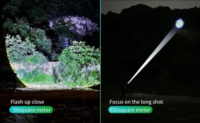 Alt view image 2 of 7 - Bright Spotlight Long Range LED Flashlight Type-C Charging S