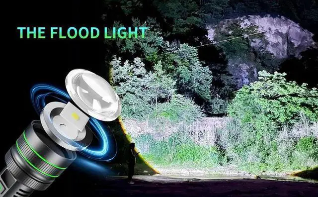 Alt view image 6 of 7 - Bright Spotlight Long Range LED Flashlight Type-C Charging S