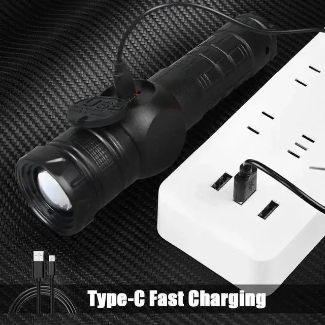 Alt view image 7 of 7 - High Power White Laser LED Flashlight Built-in Battery USB R