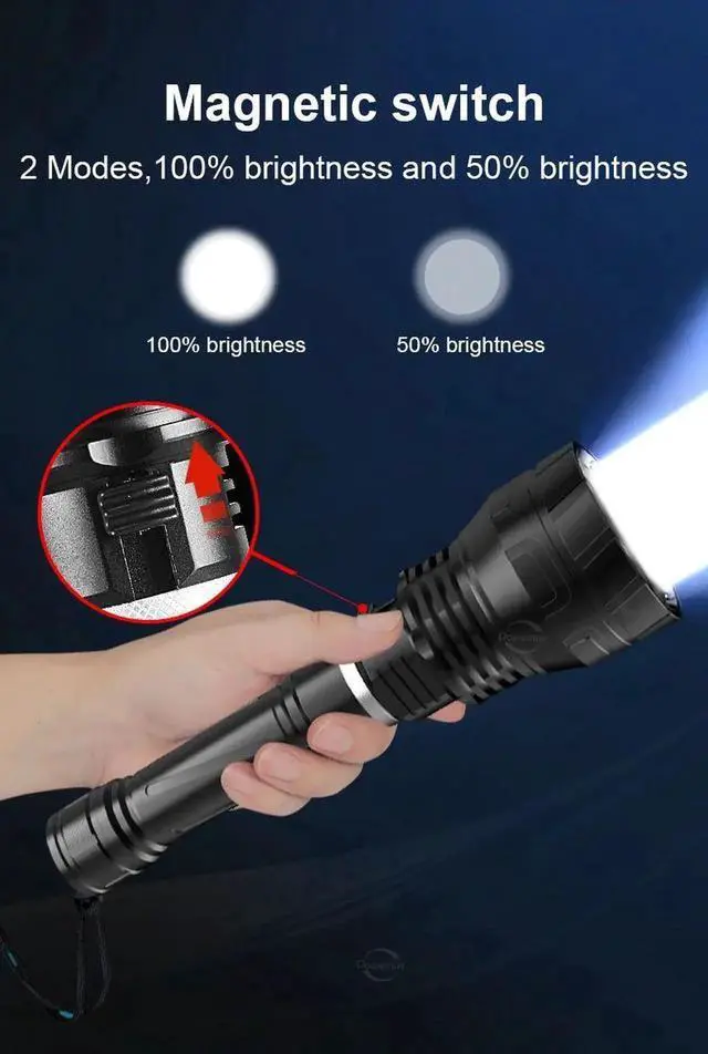 Alt view image 7 of 7 - Most Powrful XHP360 Scuba Diving Flashlight Super Bright Pro