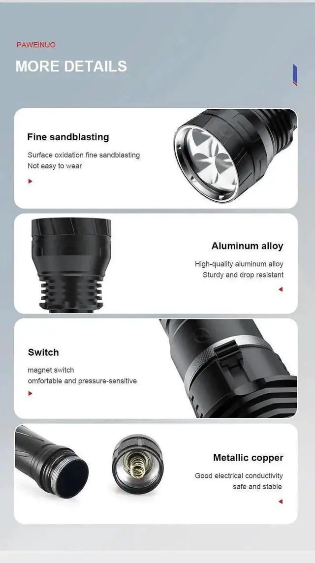 Alt view image 5 of 7 - Most Powrful XHP360 Scuba Diving Flashlight Super Bright Pro