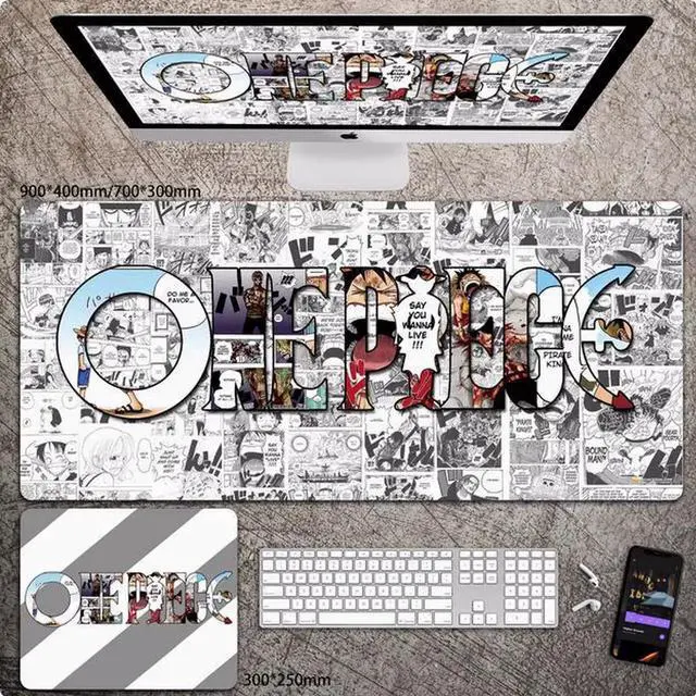 Main image of Anime One Piece mouse pad Extended Gaming Mouse Pad with Stitched Edges, Large Mouse pad with Non-Slip Rubber Base for Work & Gaming, Office & Home 800*300mm