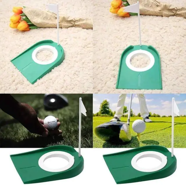 Alt view image 5 of 7 - Indoor Golf Putting Trainer With Hole Flag Putter Green Prac